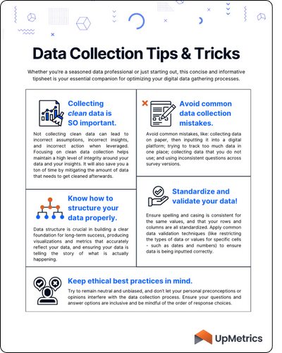 Data Collection & Visualization - Tipsheet | UpMetrics